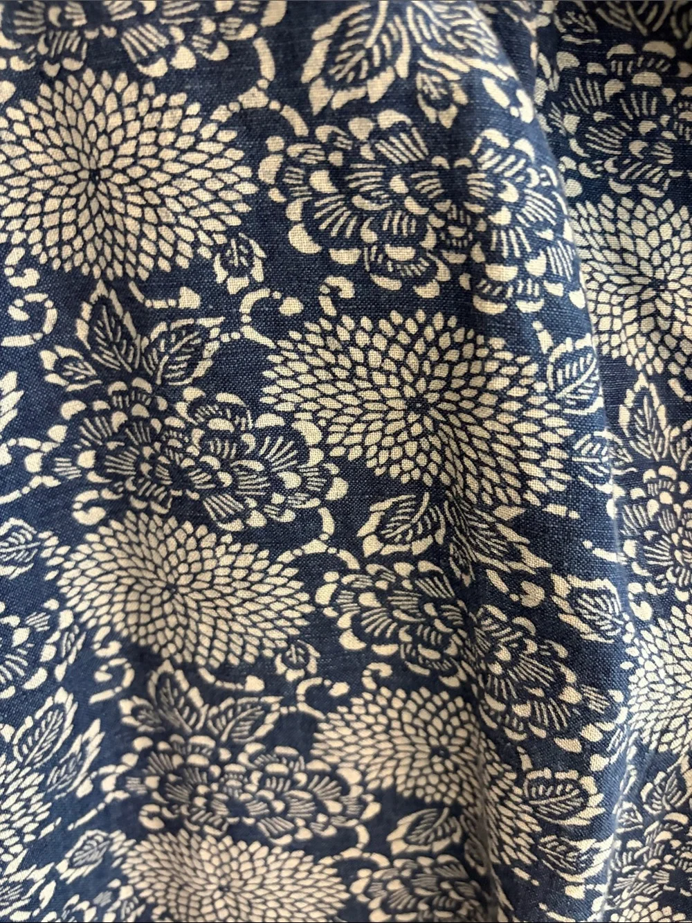 J. Crew Navy and White Floral Short-Sleeve Button-Down Shirt